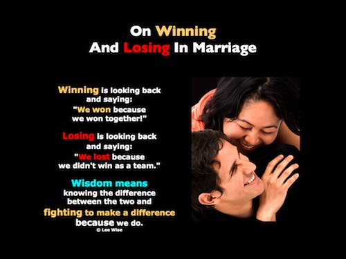 On Winning And Losing In Marriage.